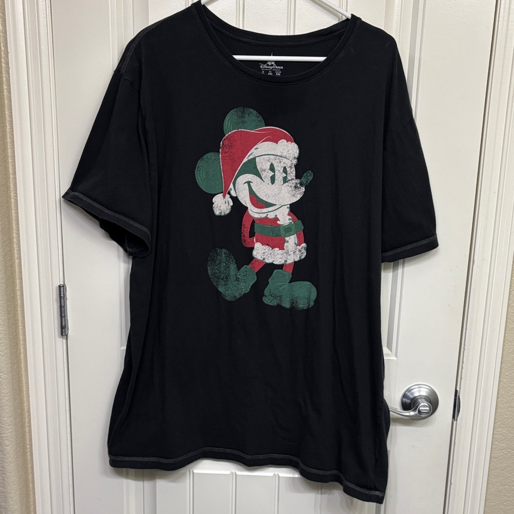 Disney Black and Red Mickey Mouse Holiday Tee
